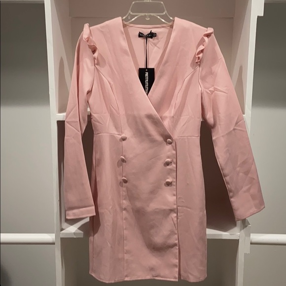 dusty pink blazer dress